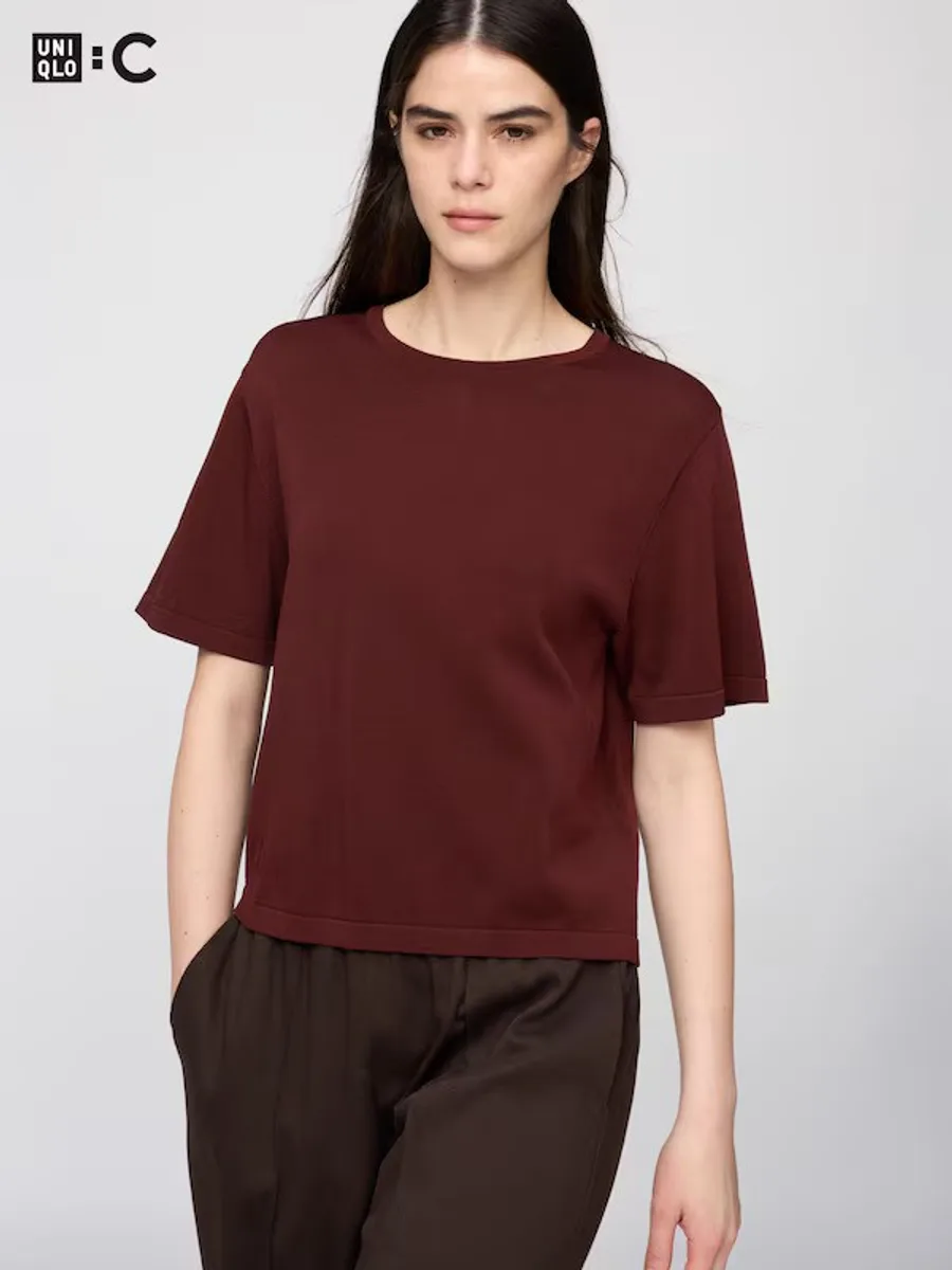 Женская-Футболка свободного кроя / Можно стирать DARK BROWN — фото 2 из 2