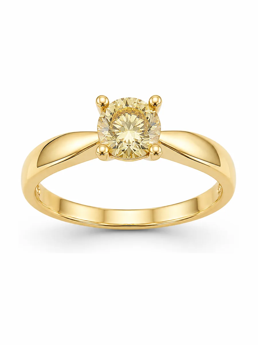 29793 Кольцо «Golden Solitaire» из желтого золота 585, вес:3,55, размер:18, вставка:Муассанит — фото 2 из 2