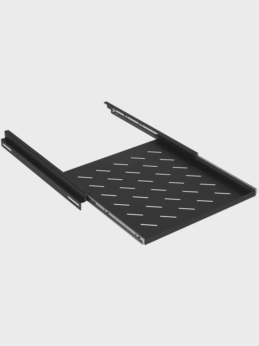 Полка Lanmaster TWT-CBB-SM-8/20 телескопическая с креплением на 4 точки, 19", глубина 800 мм, нагрузка 20кг, черный — фото 5 из 5