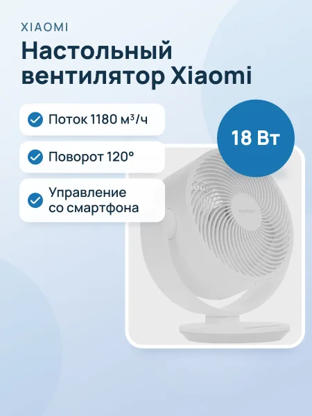 Фото товара Вентилятор Xiaomi Smart Desktop Air Circulation Fan  белый