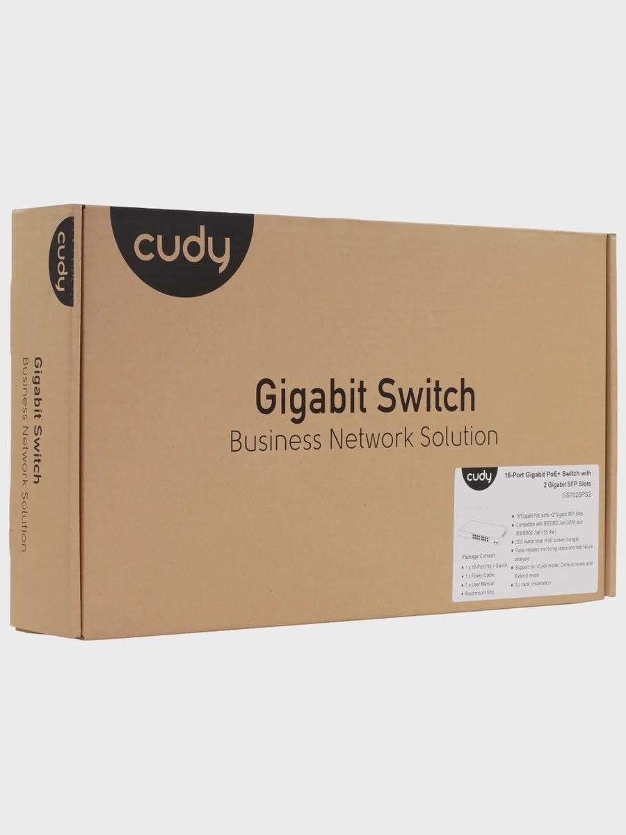Коммутатор Cudy GS1020PS2 16 x RJ-45, 2 x SFPх1000 Мбит/сек, 100 Мбит/сек — фото 8 из 8
