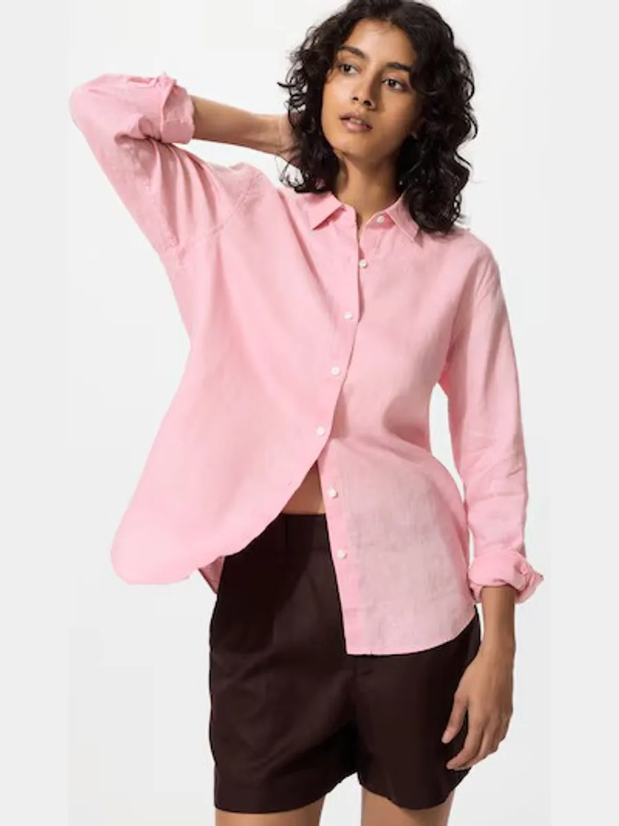 Женская рубашка из высококачественного льна 12 PINK — фото 2 из 2