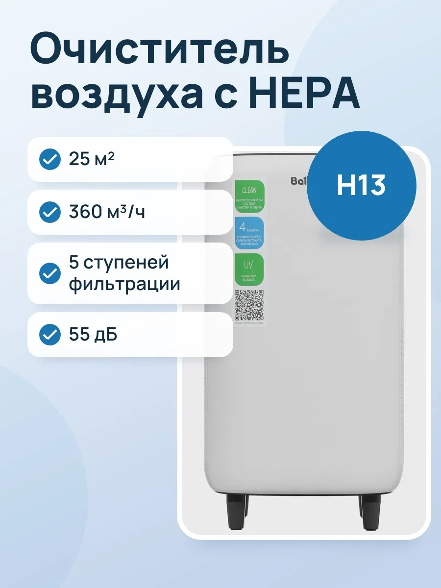Очиститель воздуха Ballu AP-130 белый — фото 1 из 11