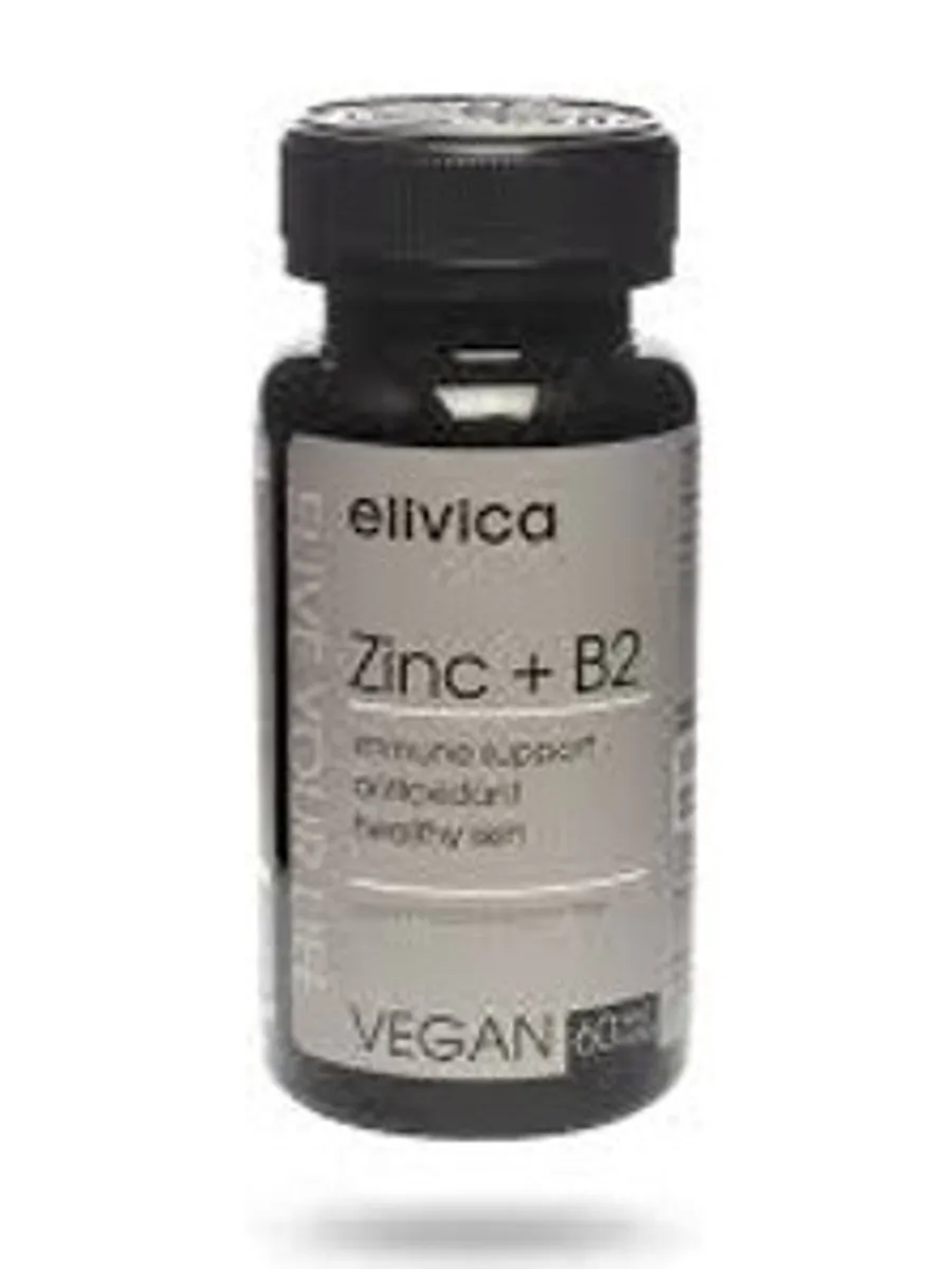 БАД Elivica Zinc + Vitamin B2 Капсулы Без вкуса 150 мл / 60 капсул — фото 2 из 2
