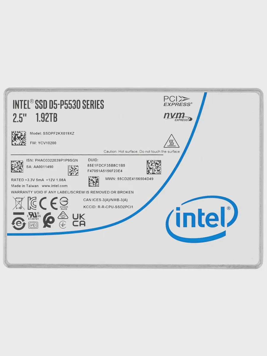 Серверный SSD Intel D5-P5530 1920 ГБ [SSDPF2KX019XZN1] — фото 2 из 4