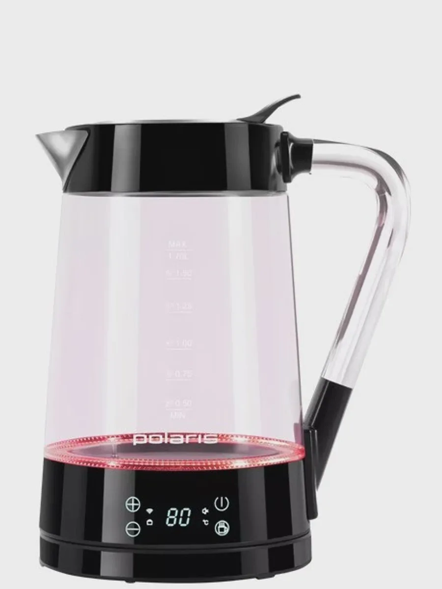 Электрочайник Polaris PWK 1715CGLD Wi-Fi IQ Home, черный, 1.7 л, 2200 Вт — фото 6 из 11