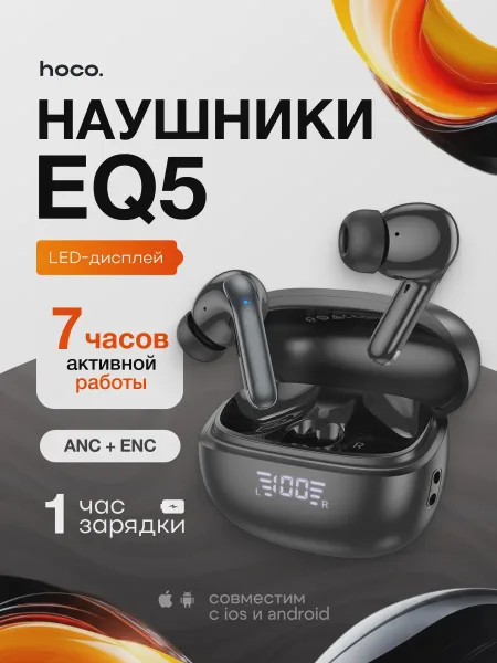 Фото товара Беспроводные наушники HOCO EQ5 black