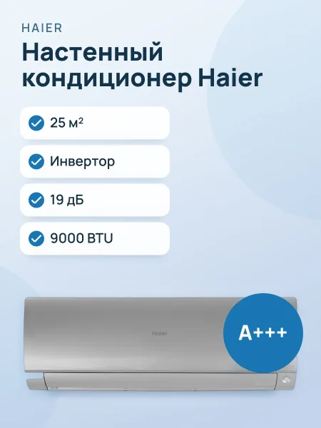 Фото товара Кондиционер  Haier HSU-09HFDN3S03/R3(SDB)/25 настенный