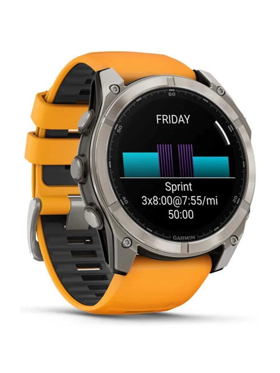 Garmin Fenix 8 51MM, AMOLED, Sapphire Bare Titanium Black With Chestnut Leather Band Plus Graphite 51mm — фото 4 из 4