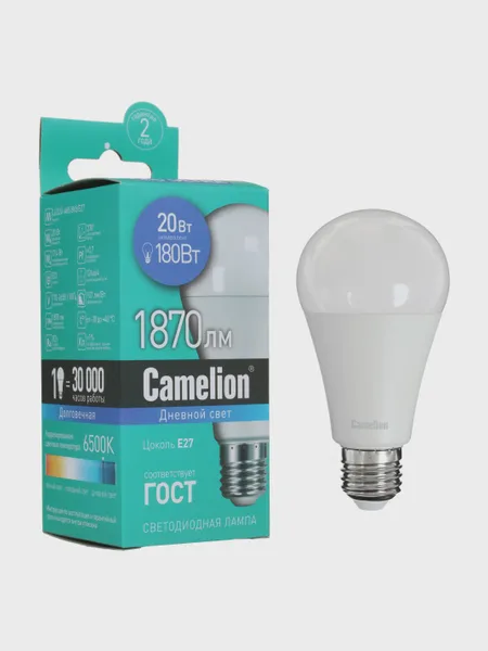 Фото товара Лампа светодиодная Camelion LED E27/A65/20w/865