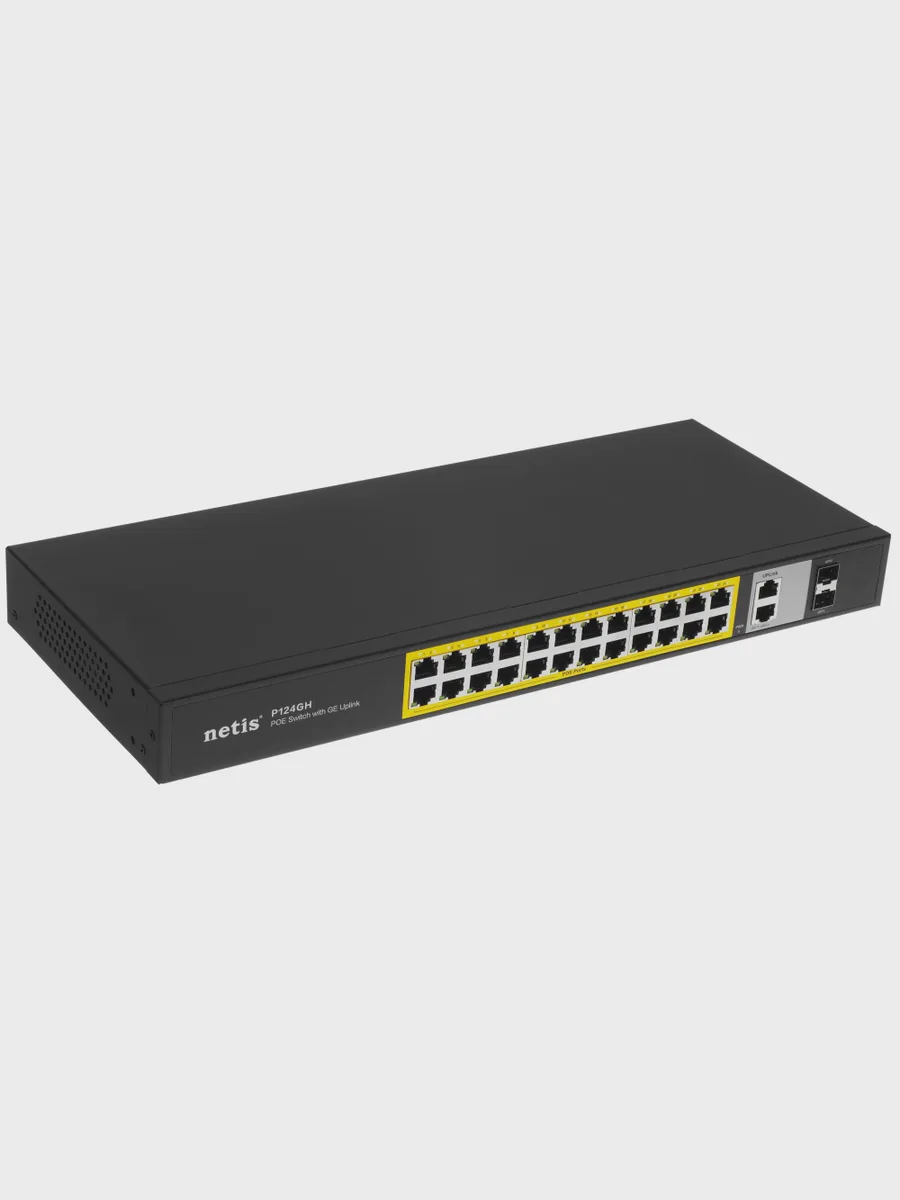 Коммутатор NETIS P124GH 26 x RJ-45, 2 x SFPх1000 Мбит/сек, 100 Мбит/сек — фото 2 из 8