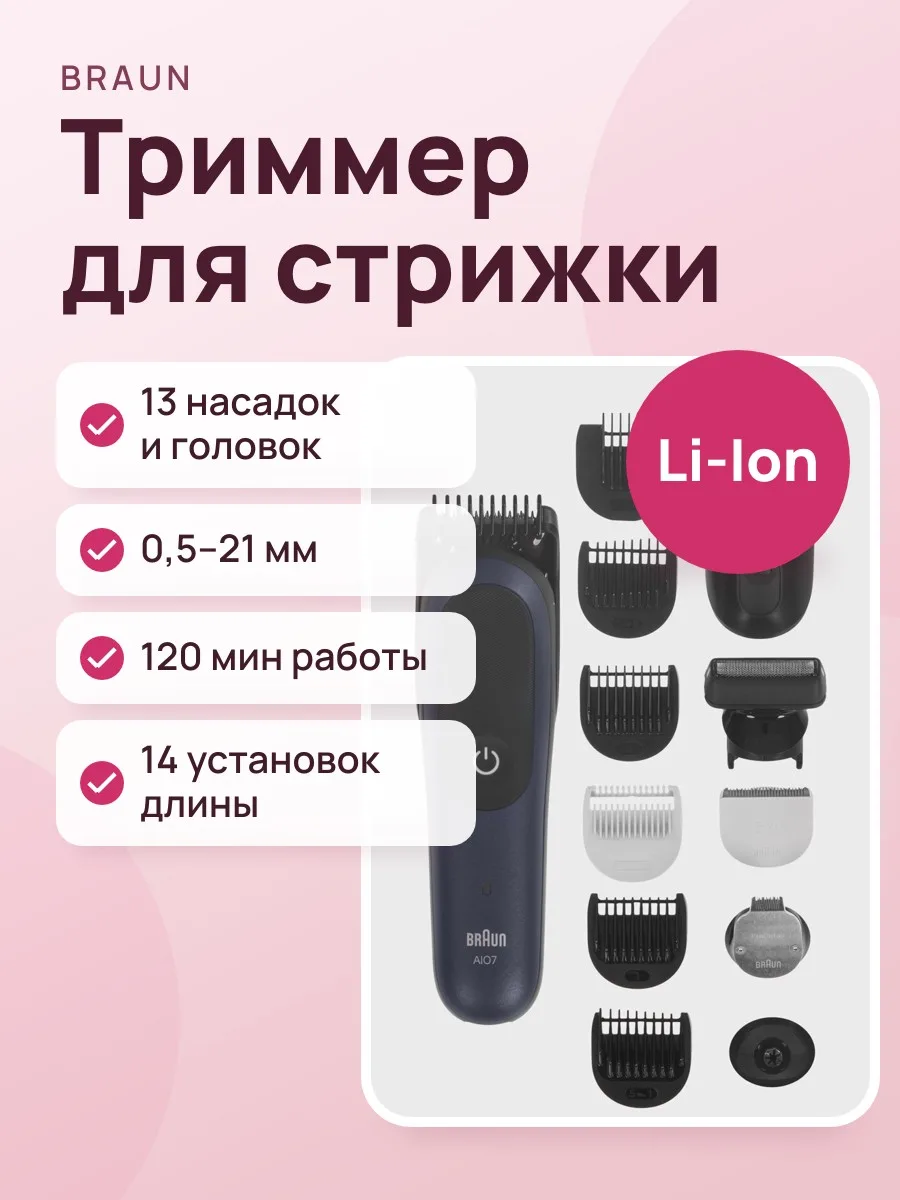 Триммер Braun AIO7580 синий/черный — фото 1 из 11
