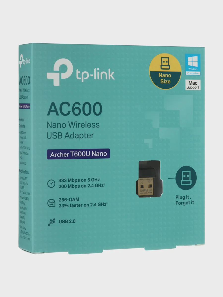 Wi-Fi адаптер TP-Link Archer T600U Nano,633 Мбит/с — фото 6 из 8