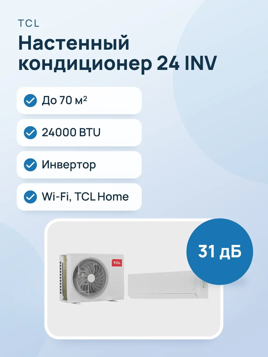 Кондиционер  TCL BREEZEIN 24 INV настенный — фото 1 из 11