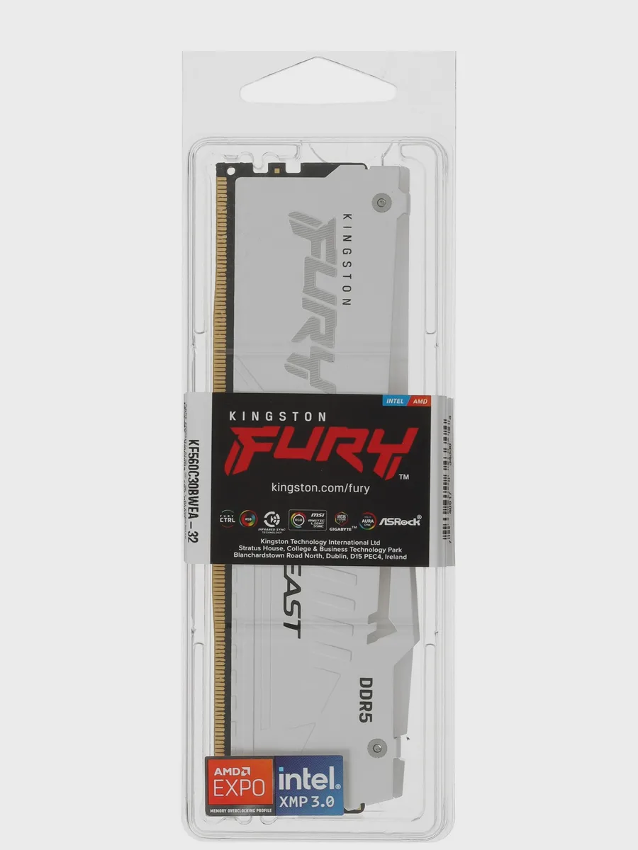 Оперативная память Kingston Fury Beast White RGB EXPO 32 ГБ — фото 5 из 6