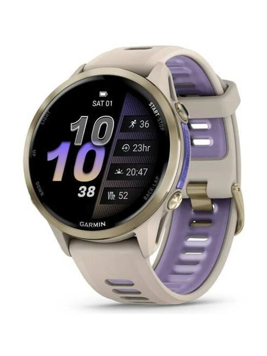 Garmin Forerunner 970 Soft Gold Titanium French Gray/Translucent Indigo — фото 1 из 3