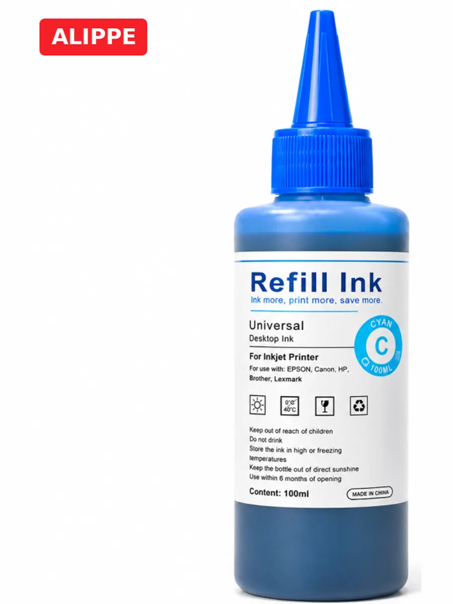 Краска для принтера Синий/Cyan 100мл REFILL INK — фото 2 из 3