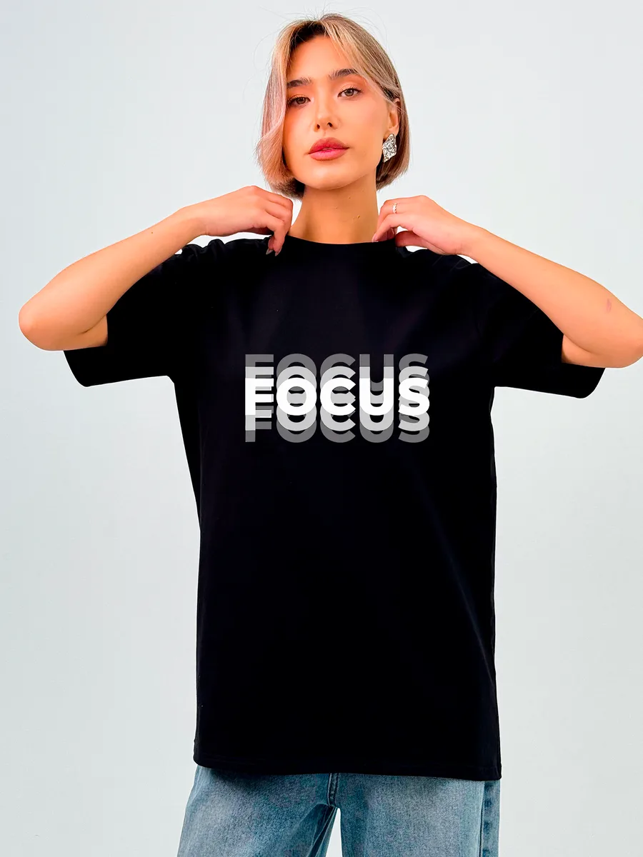 Футболка базовая Унисекс "FOCUS" Эффект двоения — фото 22 из 22