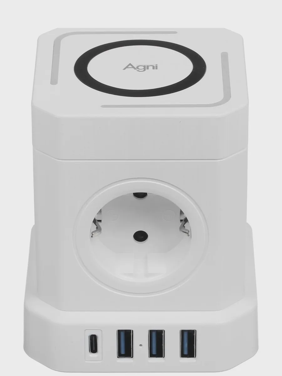 Сетевой фильтр AGNI TP-VE4U5E-C-W, 2 м — фото 3 из 11