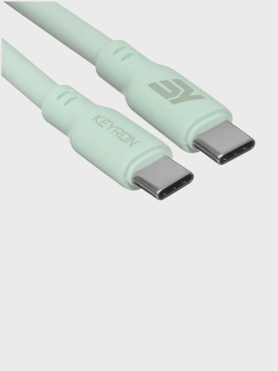 Кабель KEYRON USB Type-C - USB Type-C, 1.5 м [IET2023C03-С-С Green] 1 шт — фото 2 из 5