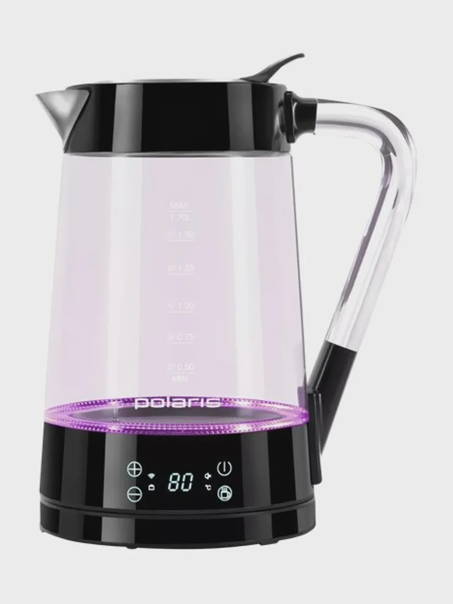 Электрочайник Polaris PWK 1715CGLD Wi-Fi IQ Home, черный, 1.7 л, 2200 Вт — фото 5 из 11