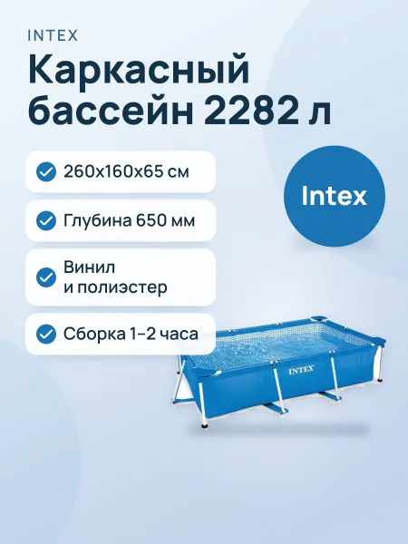 Фото товара Каркасный бассейн прямоугольный 2282 л