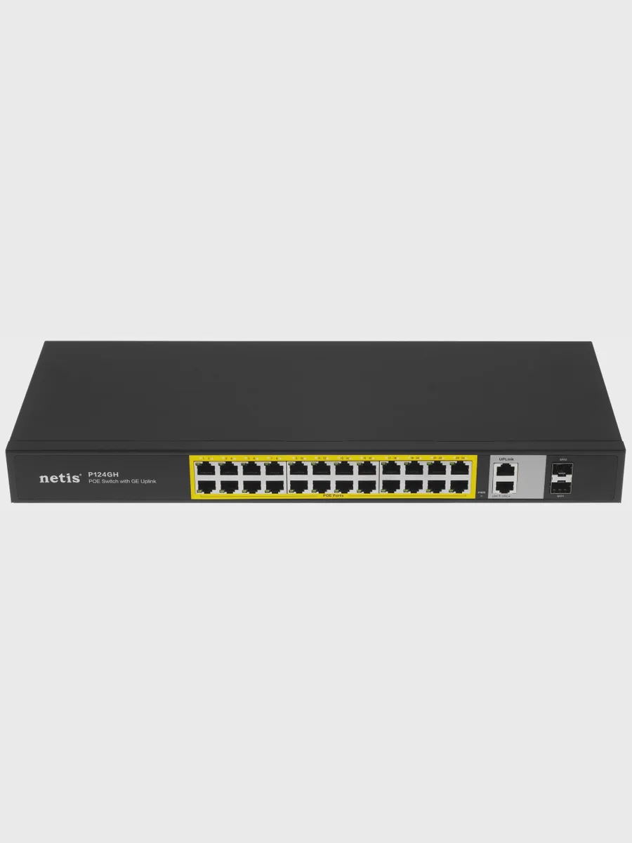 Коммутатор NETIS P124GH 26 x RJ-45, 2 x SFPх1000 Мбит/сек, 100 Мбит/сек — фото 3 из 8