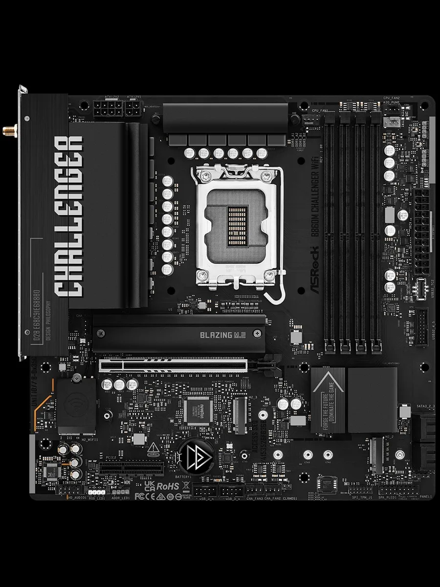 Материнская плата ASRock B860M Challenger WiFi, LGA 1851, Micro-ATX — фото 11 из 11