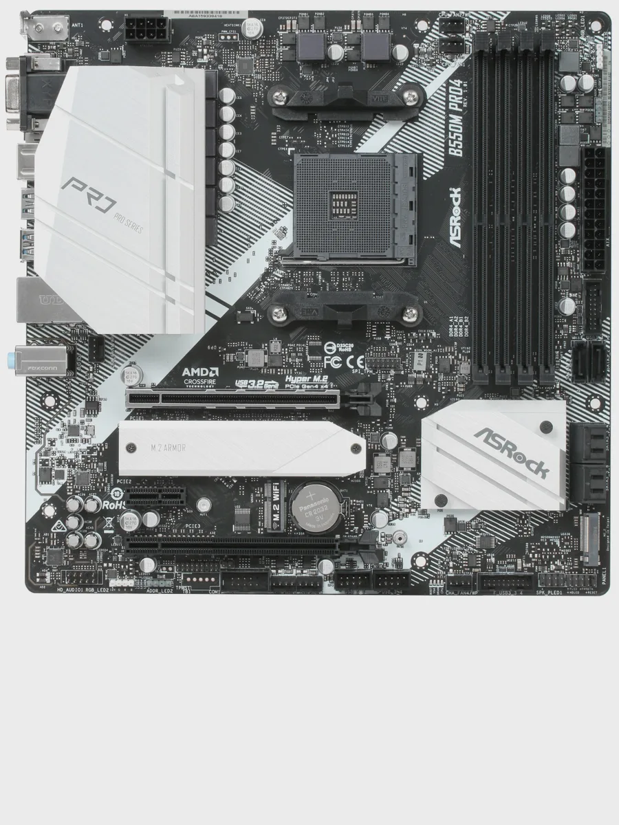 Материнская плата ASRock B550M Pro4, AM4, Micro-ATX — фото 2 из 9