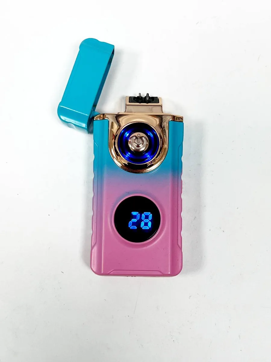Зажигалка 2 в 1 USB+Газ градиент розово-голубой — фото 3 из 3