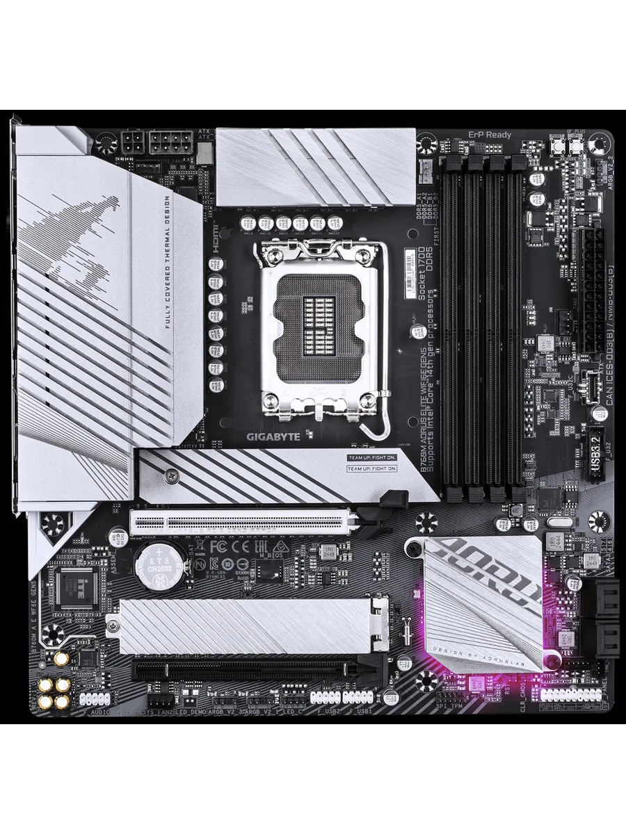 Материнская плата Gigabyte B760M Aorus Elite WIFI6E GEN5, LGA 1700, Micro-ATX — фото 1 из 8