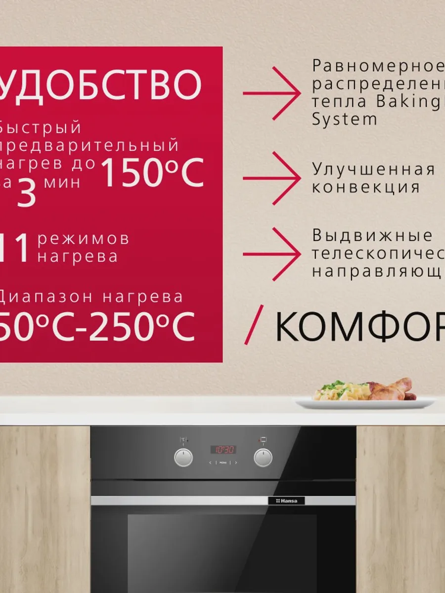 Электрический духовой шкаф Hansa BOES694003 — фото 8 из 11