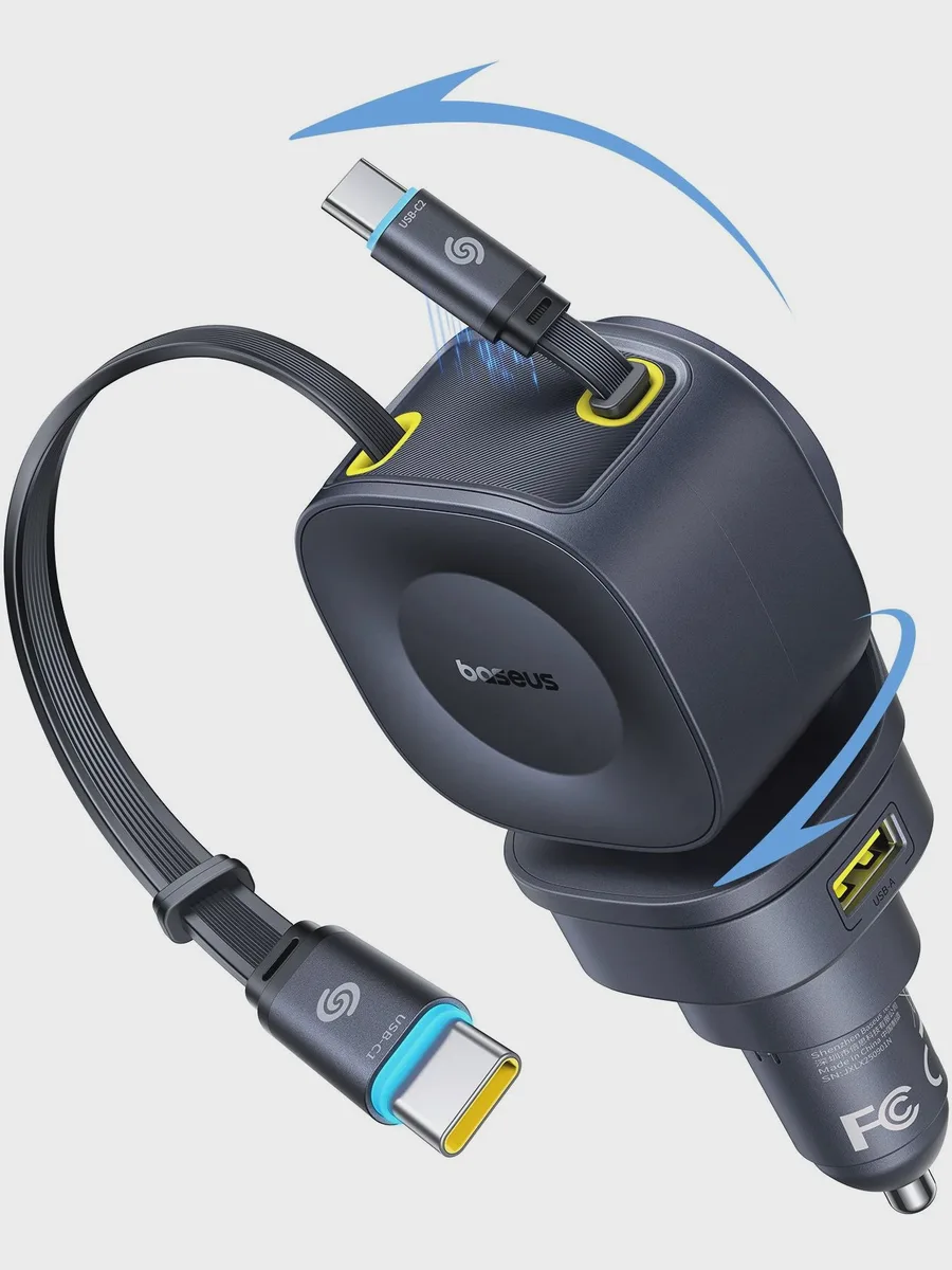 Автомобильное зарядное устройство Baseus PrimeTrip VR2 Max, 100 Вт, USB Type-C — фото 7 из 7