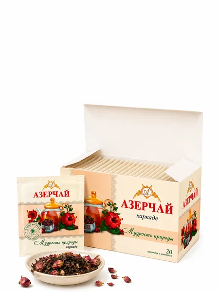 Фото товара Чай Азерчай чёрный «Мудрость природы» чайный напиток с каркаде, 20 пакетиков по 1,8 г