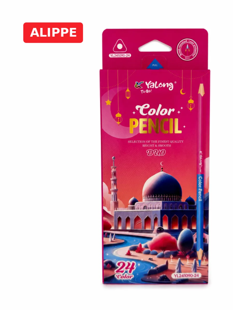 Карандаш цветной 12штук 24цвета (двухсторонние) YL 241090-24 — фото 3 из 3