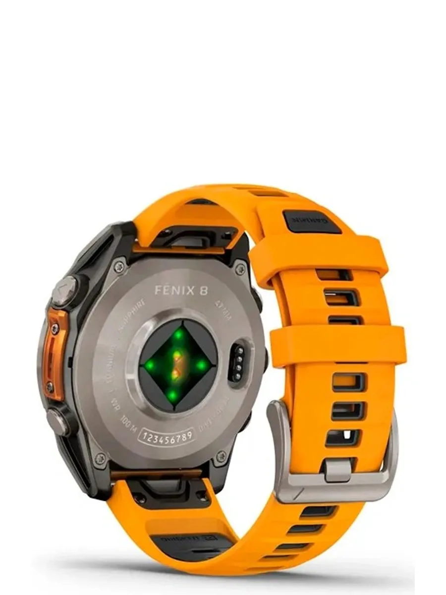 Garmin Fenix 8 47mm AMOLED Sapphire Bare Titanium Orange Silicone (010-02904-11) — фото 3 из 3
