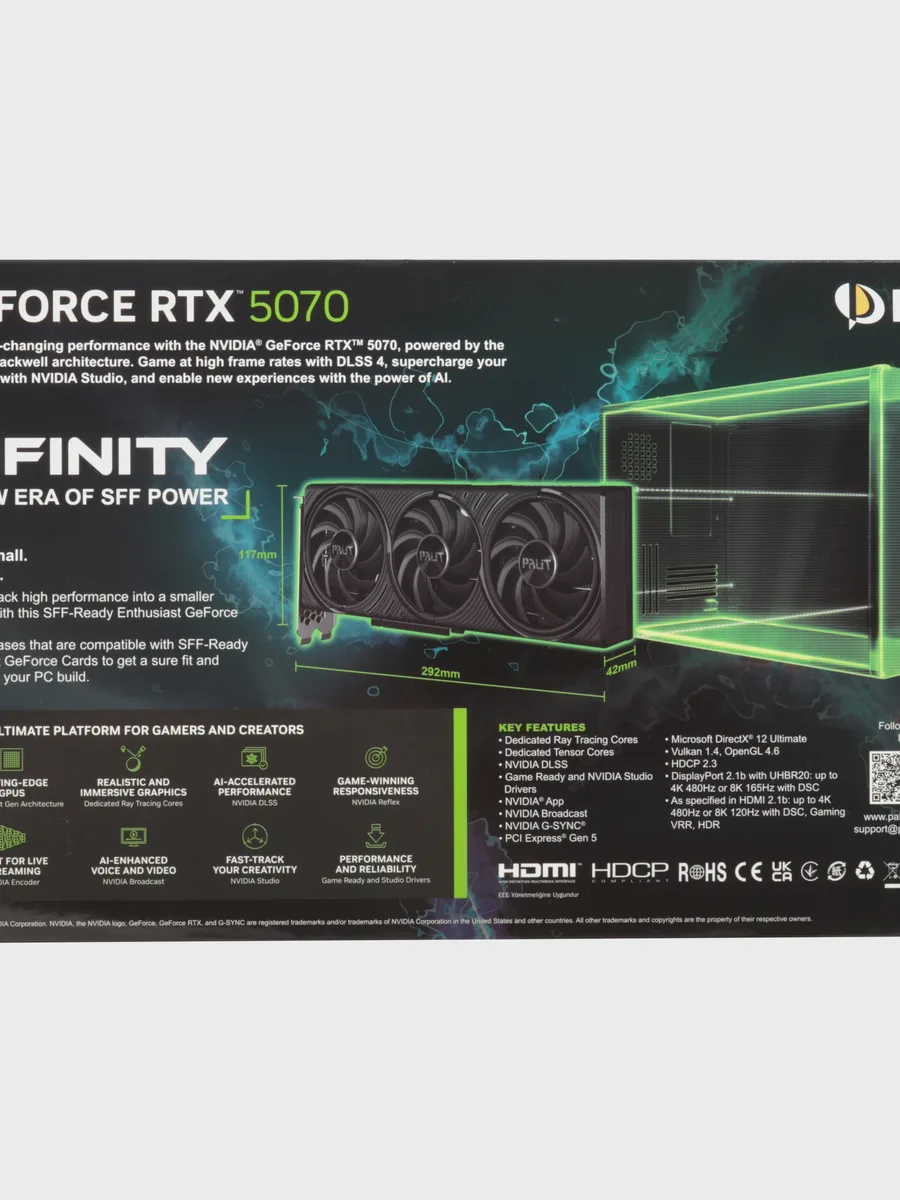 Видеокарта Palit GeForce RTX 5070 Infinity 3 12 ГБ GDDR7 2512 МГц — фото 10 из 11