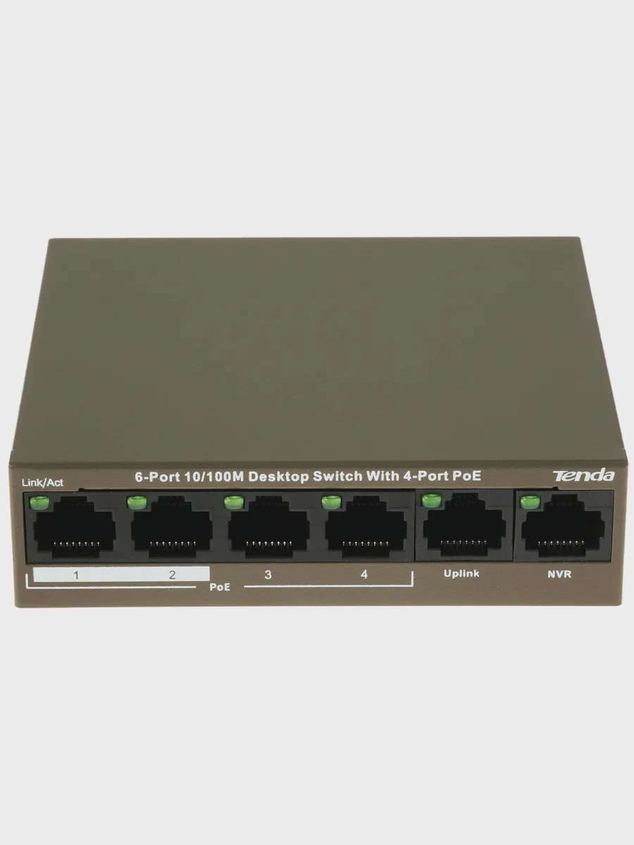 Коммутатор Tenda TEF1106P-4-63W 6 x RJ-45х100 Мбит/сек — фото 3 из 8
