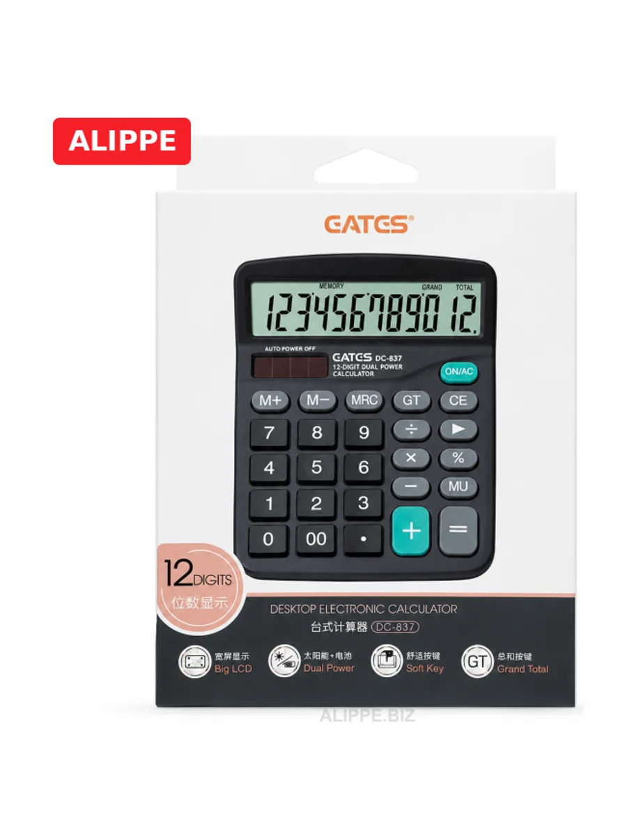 Калькулятор Gates DC-837 12-ти разрядный маленький 11,5см*14см — фото 3 из 3