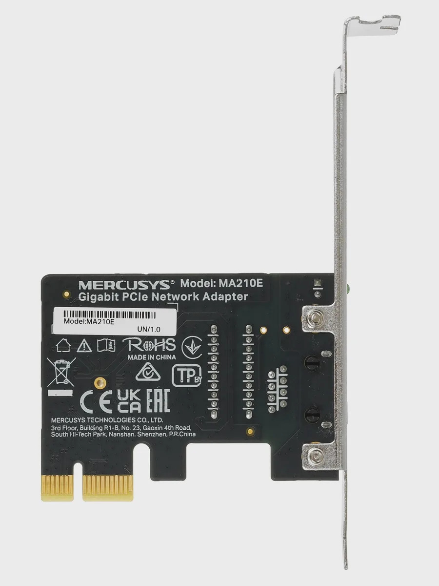 Сетевая карта Mercusys MA210E 1000 Мбит/сек, 100 Мбит/сек, 10 Мбит/сек PCI-E — фото 3 из 10
