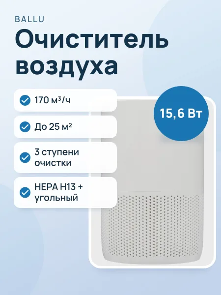 Фото товара Очиститель воздуха Ballu AP-170 белый