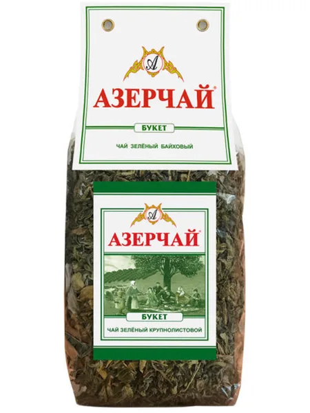 Фото товара Чай Азерчай зелёный букет прозрачной упаковке