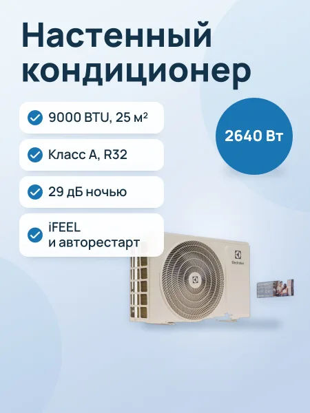 Фото товара Кондиционер  Electrolux Atrium EACS-09HAT/N8 настенный