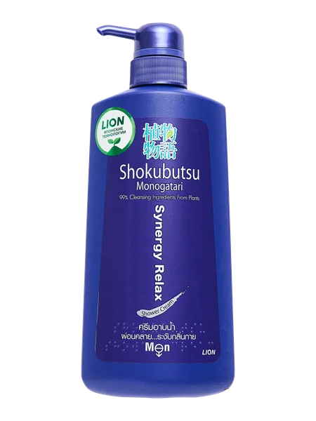 Фото товара LION Shokubutsu мужской расслабляющий крем-гель для душа с экстрактом водорослей 450 мл
