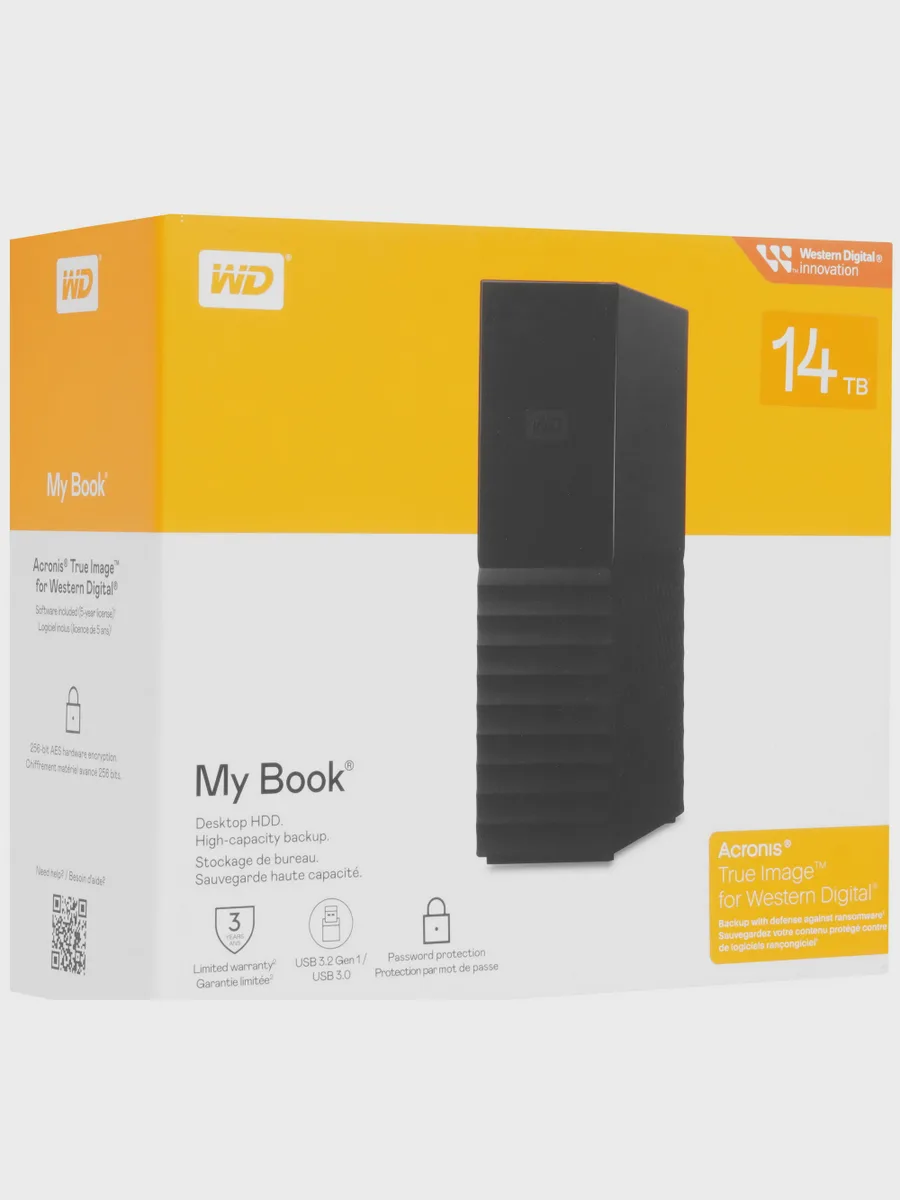 3.5" Внешний HDD WD My Book [WDBBGB0140HBK-SESN] 14 ТБ USB 3.2 Gen 1 Type-A — фото 9 из 11