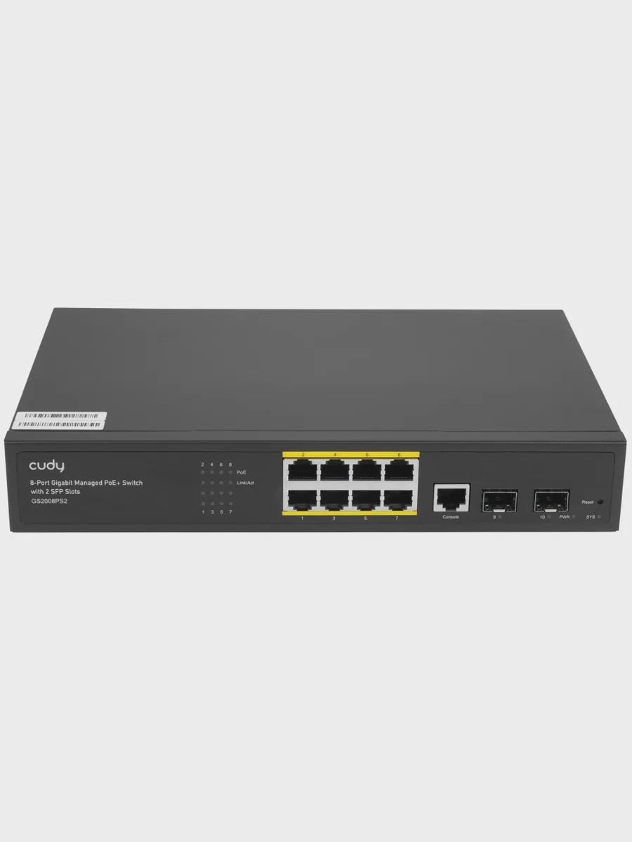 Коммутатор Cudy GS2008PS2 2 x SFP, 8 x RJ-45х1000 Мбит/сек, 100 Мбит/сек — фото 3 из 9