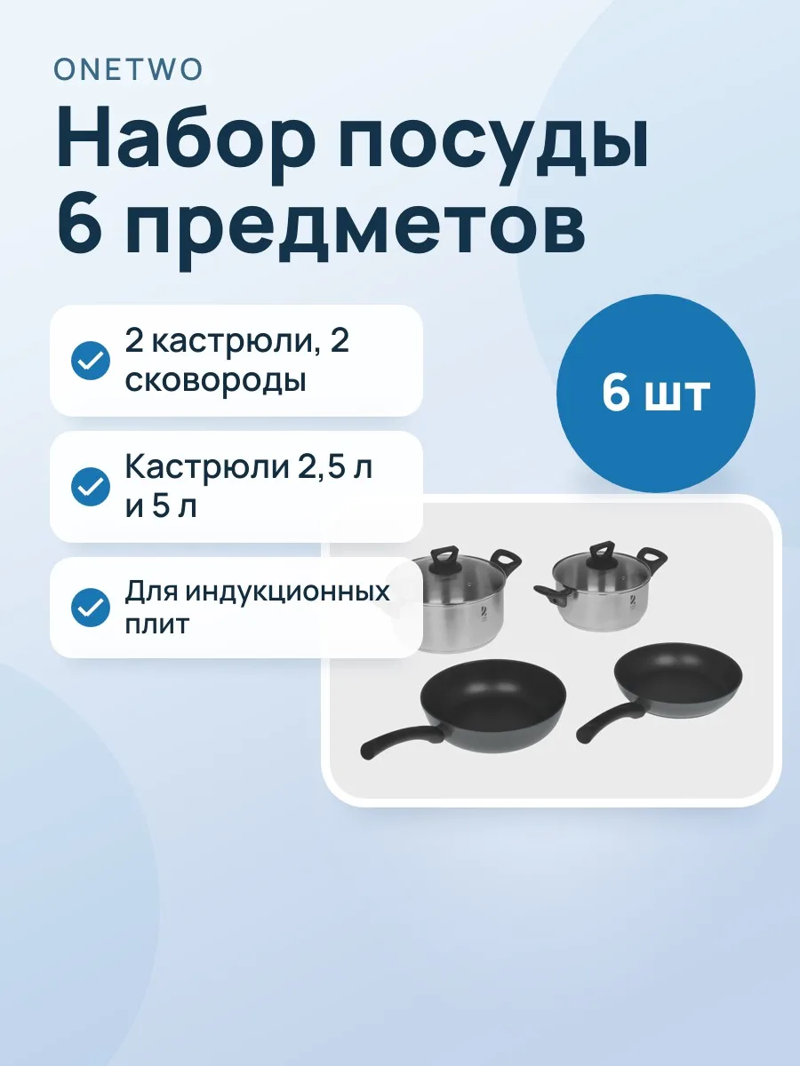Набор посуды OneTwo Home Basic 4 — фото 1 из 11