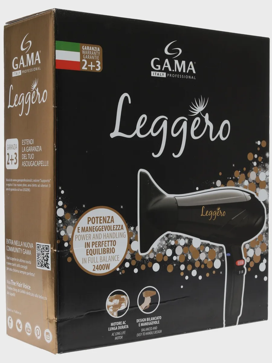 Фен GA.МА LEGGERO черный/красный — фото 6 из 7