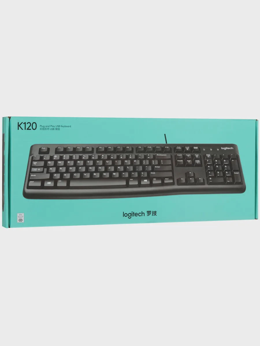 Клавиатура Logitech K120, USB Type-A, черный — фото 9 из 9