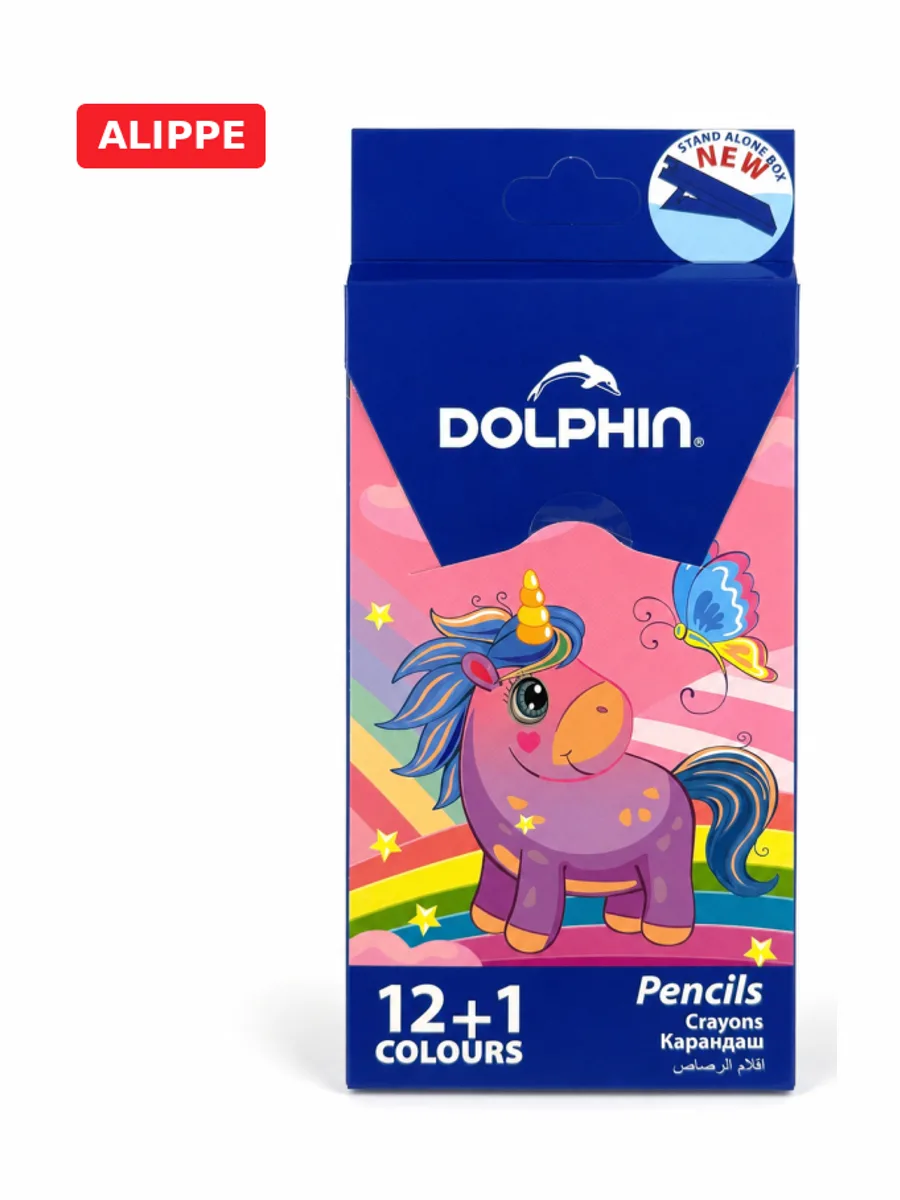 Карандаши цветные 12цветов Dolphin 12+1 Оригинал 4100-12CB — фото 2 из 3